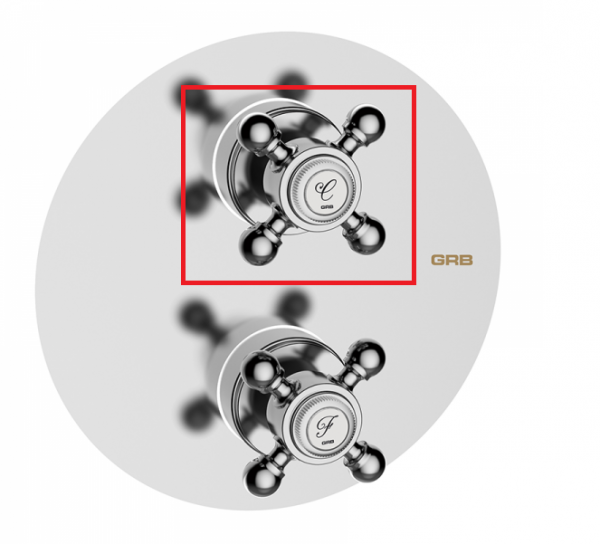 Важіль потоку термостата GRB Clasica для душу латунь хром 00010015