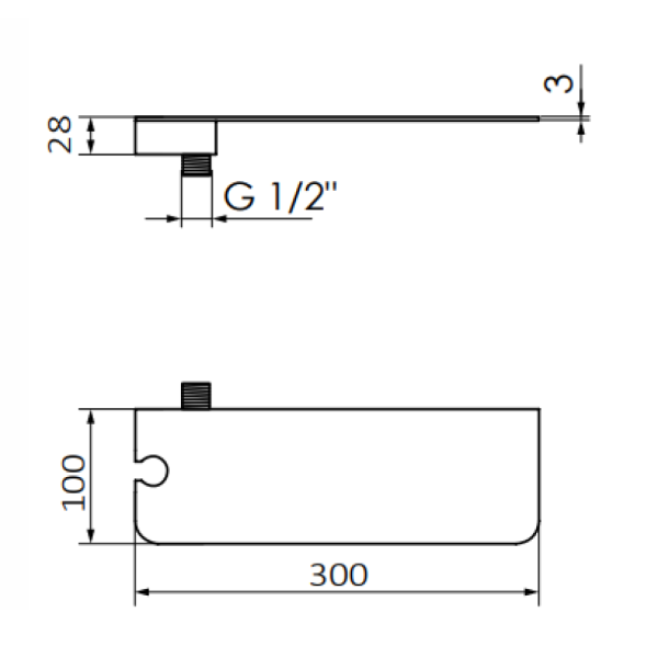 Вивід з тримачем для ручного душу та полицею GRB Hydro EterNice Metal Black PVD 00070092