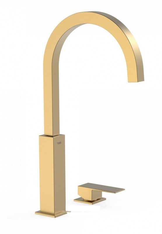 Змішувач для раковини Tres Cuadro сolors консольний одноважільний золото матовий 00610504OM