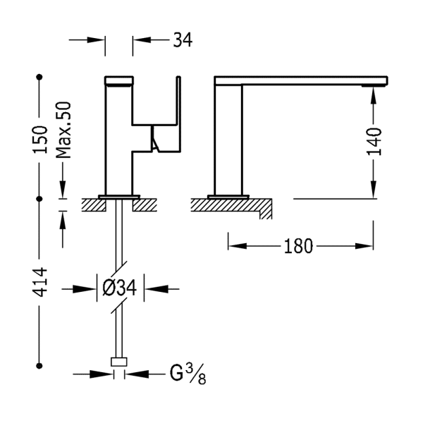Змішувач для раковини Tres Cuadro colors одноважільний білий матовий 00620501BM