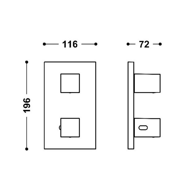 Видима частина для прихованого двостороннього змішувача Therm-box 00625001BM