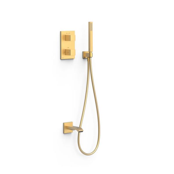 Therm-Box 2-ходовий прихований термостатичний змішувач для ванни та душу матове золото 00625006OM