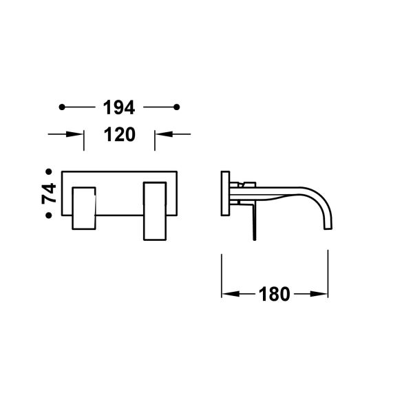 Видима частина для раковиниTres Cuadro Exclusive одноважільний 00630031AC нержавіюча сталь