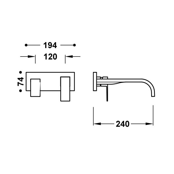 Видима частина для раковини Tres Cuadro Exclusive одноважільний 00630032 хром