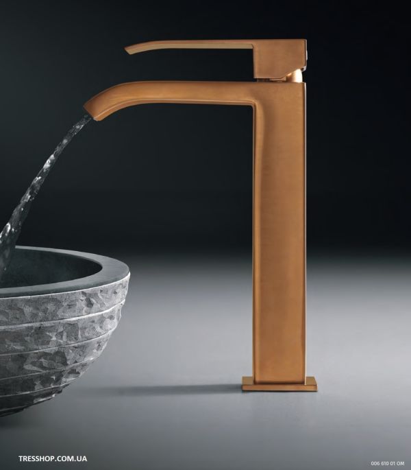 Одноважільний змішувач для умивальника з каскадним виливом 00681001OR