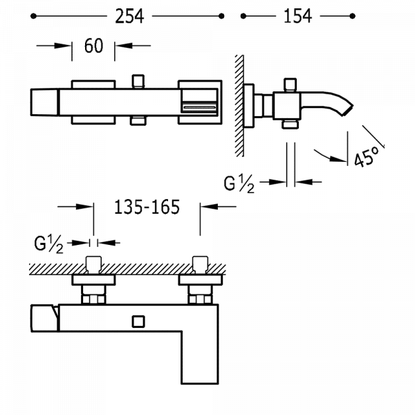 Одноважільний змішувач для ванни та душу 0071700203BM