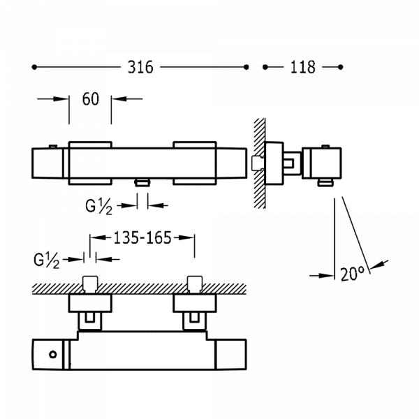 Змішувач із каскадом для ванни Tres Cuadro 007174039OR