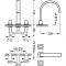 Дворучний змішувач на борт ванни Tres Cuadro Exclusive 00810501