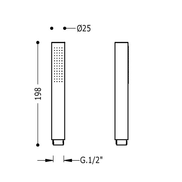 Ручний душ Tres Docce, 1 режим, золото 03411601OR