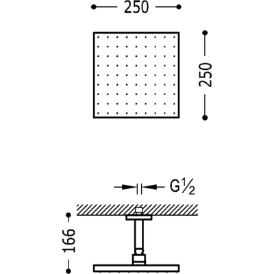 Верхній душ Tres Showers (250x250 мм) 03412102