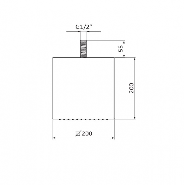 Лійка для верхнього душу GRB Hidromasaje Rubik один режим хром 05020003