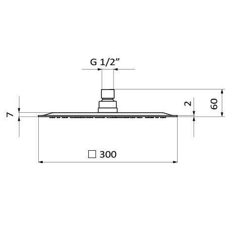 Квадратна душова лійка Hydro Square Slim ABS showerhead 05020011 хром. Гідромасажна лінія
