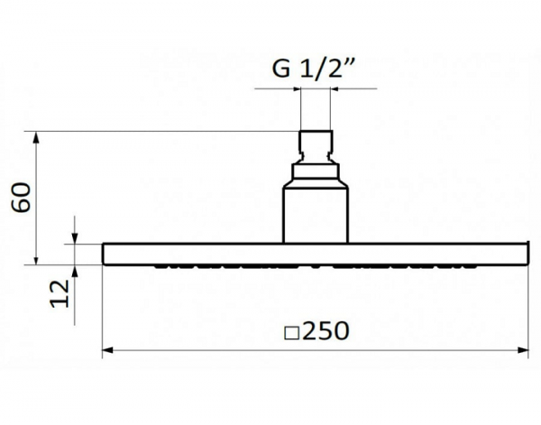 Лійка для верхнього душу GRB Hidromasaje Square ABS один режим білий 05020032
