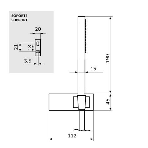 Ручний душ з тримачем та душовим шлангом Zen support kit + Pixel hand-shower 05040015 колір білий