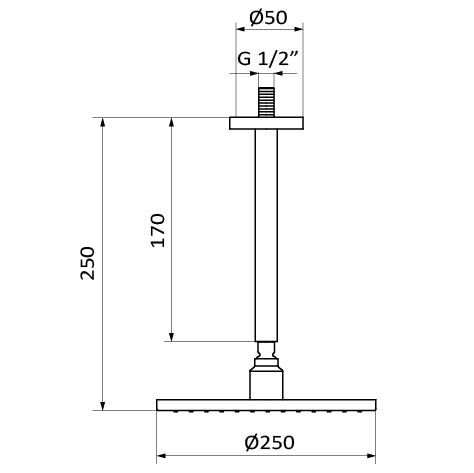 Душова лійка з кронштейном Hydro Plot showerhead + Ceiling arm Reinforced 05045006 колір хром
