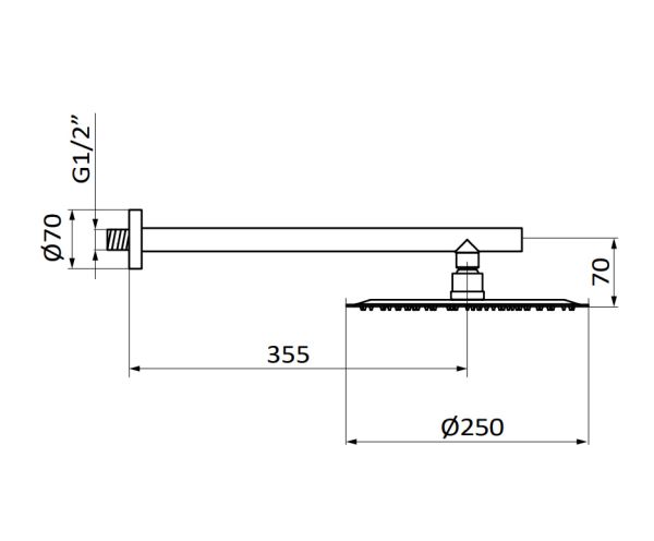 Тонка душова лійка з кронштейном Hydro Slim showerhead + Stick arm 05251233 нержавіюча сталь