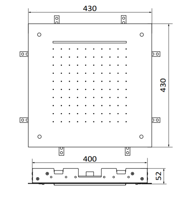 Квадратний вбудований душ Batara 05387100 хром Гідромасажна лінія
