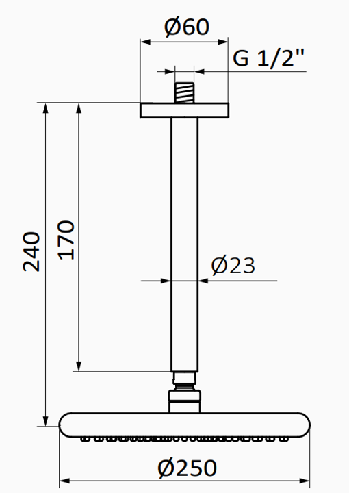 Душова лійка з кронштейном Hydro Obo showerhead + Ceiling arm Reinforced 05500211 колір білий