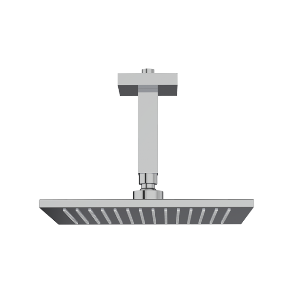 Квадратна душова лійка з кронштейном Square Inox 250 showerhead + Square Ceiling arm 05546600 колір хром