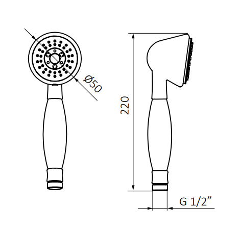 Ручний душ із шлангом та кріпленням Hydro Cylindrique wall outlet kit + 1866 hand-shower 05566122 колір чорний