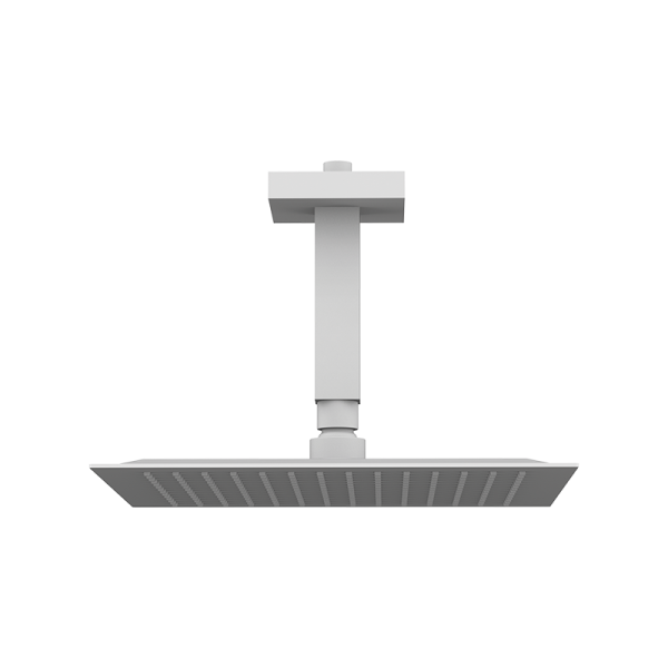Квадратна душова лійка з кронштейном Square Slim 250 showerhead + Square Ceiling arm 05646611 колір білий