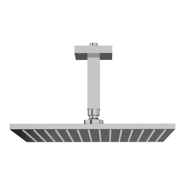 Квадратна душова лійка з кронштейном Square Inox 300 showerhead + Square Ceiling arm 05746700 колір хром