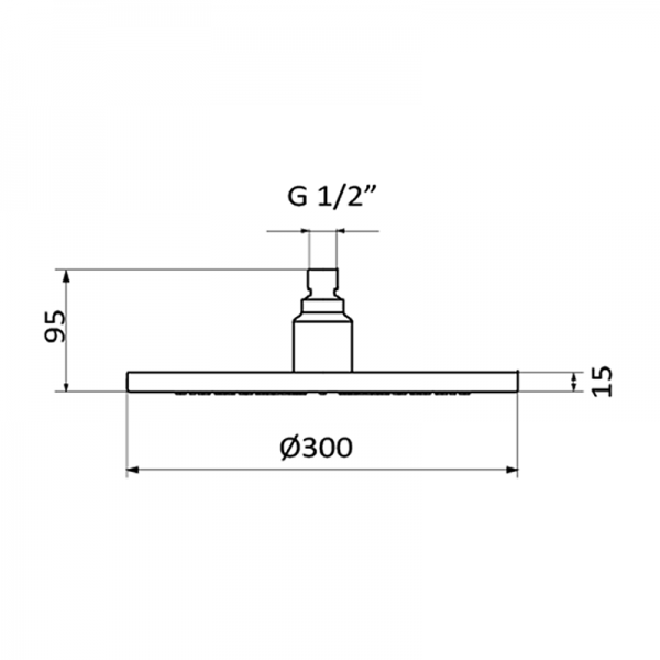 Лійка для верхнього душу GRB Hidromasaje Daylight з підсвічуванням один режим хром 058171