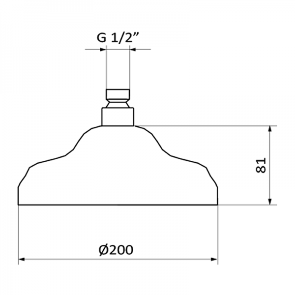 Лійка для верхнього душу GRB Hidromasaje 1866 один режим хром 058191