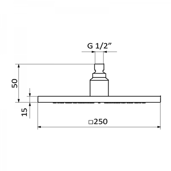 Лійка для верхнього душу GRB Hidromasaje Square ABS один режим хром 058207