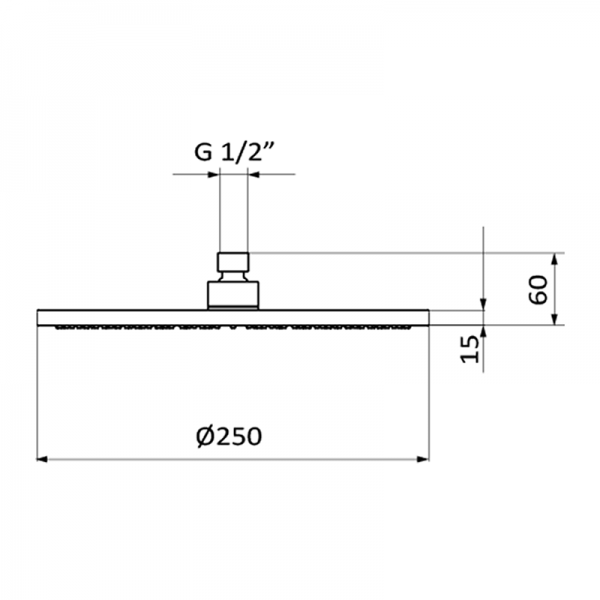 Лійка для верхнього душу GRB Hidromasaje Plot один режим хром 058215