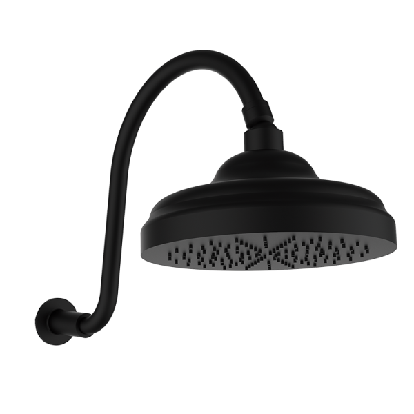 Душова лійка на стіну 1866 showerhead + Curved arm 058294 колір чорний