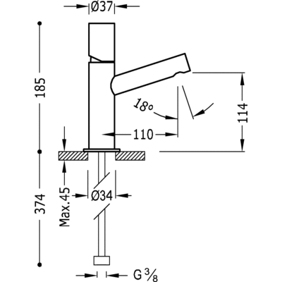 Одноважільний змішувач для раковини Tres Max 06110301