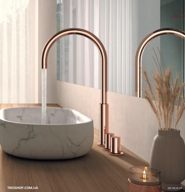Змішувач для ванни Tres Study Exclusive COLORS, матове рожеве золото 06110501OPM