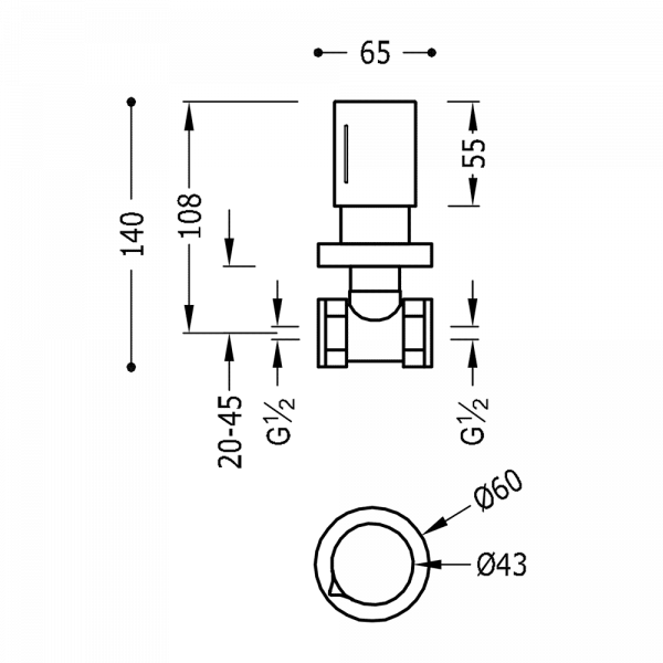 Вентиль 1/2'' Max-Tres 06115501