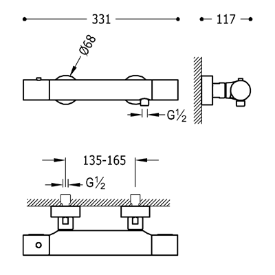 Змішувач для душу з термостатом Tres Max 06116209