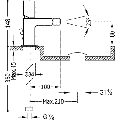 Змішувач для біде Tres Max 06122001