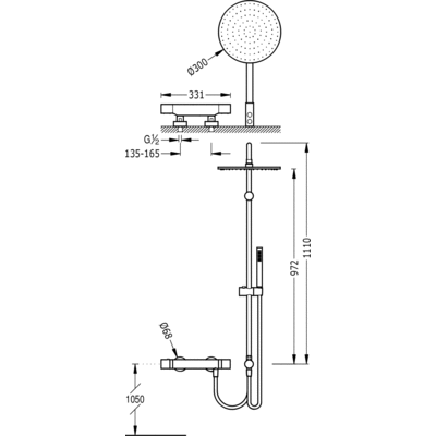 Душова стійка з термостатом Tres Max 06138501
