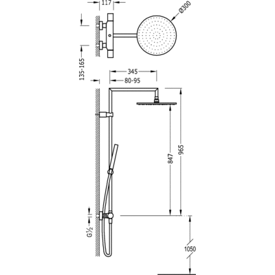 Душова стійка з термостатом Tres Max 06139301