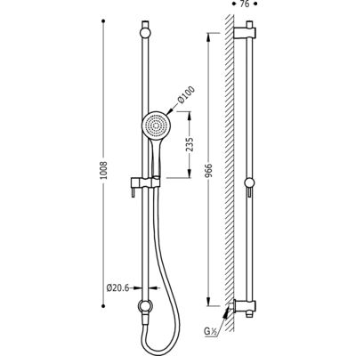 Штанга з ручним душем Tres 06193105