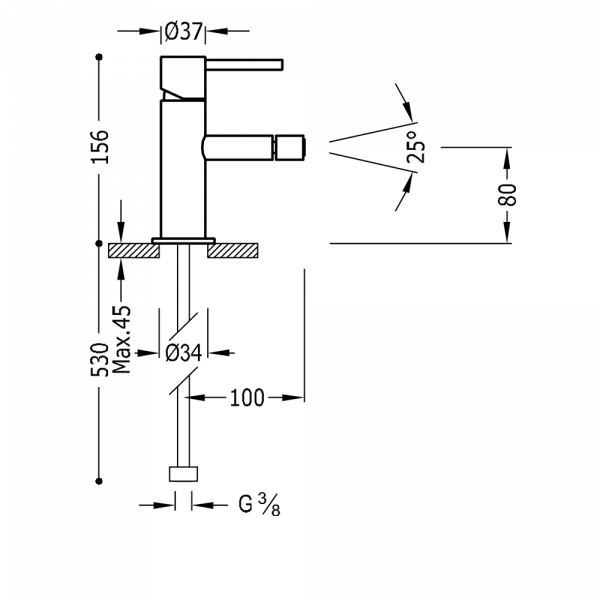 Змішувач для біде Tres Study Exclusive 06212001KMB