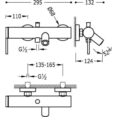 Змішувач для ванни Tres Mono-Term 06217801