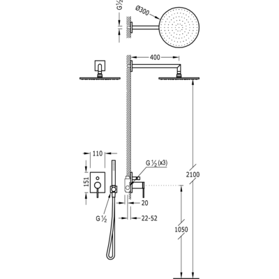 Душова система Tres Mono-Term 06218003