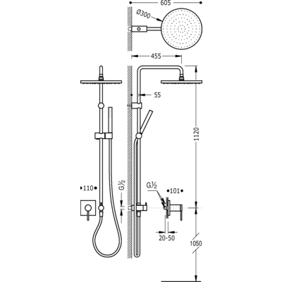 Душова стійка Tres Mono-Term 06218008