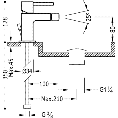 Змішувач для біде Tres Max 06222001