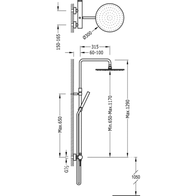 Душова стійка Tres Mono-Term 06237801