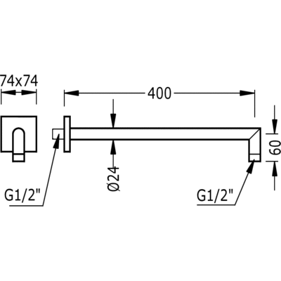 Кронштейн для душу, 400 мм, 06243201