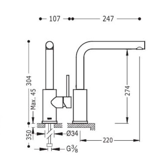Змішувач для кухні Tres cucina TOP-TRES COLORS, золото матовий 06243601OM