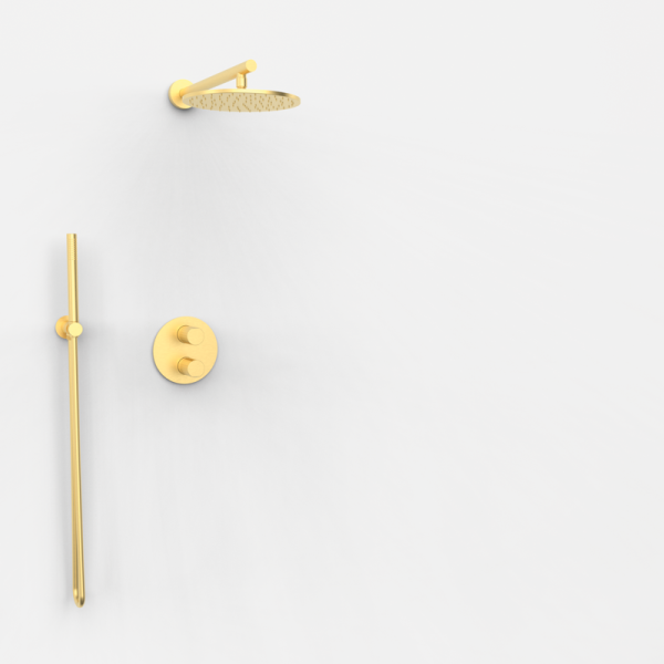 Душовий комплект AURA BRUSHED GOLD, колір золото 07075588  PVD