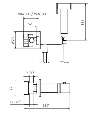 Гігієнічний душ  GRB Intimixer Eter Nice 08229155 PVD