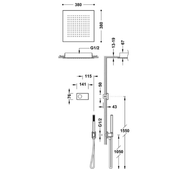 Душова система Tres Shower technology 09286552NM